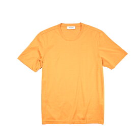 【SUMMER SALE】 グランサッソ GRAN SASSO FILO SCOZIA Tシャツ コットンスムース カットソー 半袖 クルーネック 春夏 メンズ 極細番手糸 シルケット加工 コットン 100％ オレンジ MADE IN ITALY