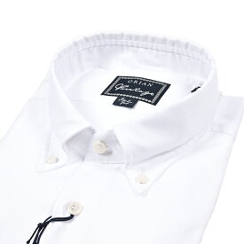 【秋冬先行セール】【P10倍】 オリアン ORIAN 【2025-26年 秋冬新作】 Vintage ヴィンテージ ドレスシャツ ワイシャツ ボタンダウン 長袖 メンズ Regular Fit レギュラーフィット コットン 100% ホワイト イタリア ブランド