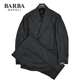 【新春初売り】【40％OFF】 バルバ BARBA 【2025-26年 秋冬新作】 SUIT SDP テーラードスーツ 6Bダブルブレスト ピークドラペル 秋冬 メンズ ヴァージンウール フランネル ストライプ グレー イタリア ナポリ ブランド MADE IN ITALY