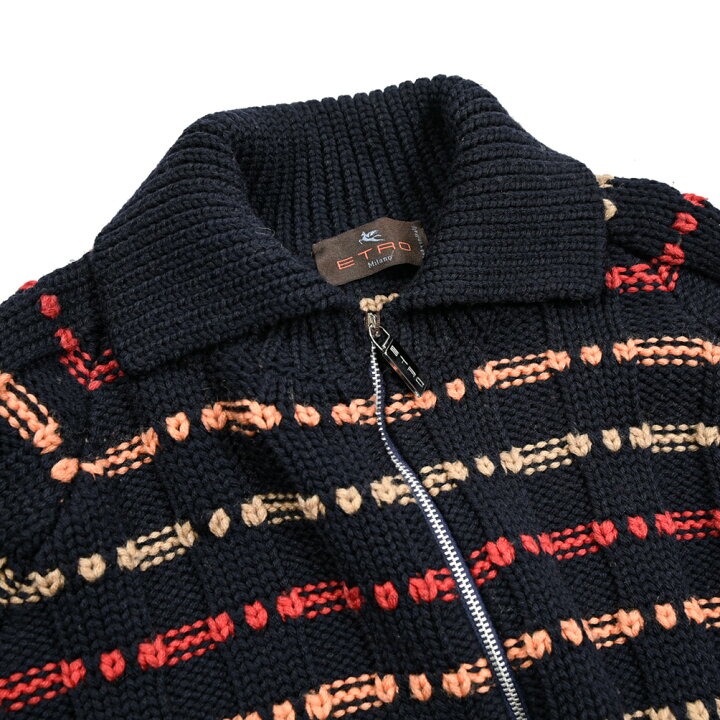 楽天市場】【Winter SALE】 エトロ ETRO ジップアップ ニットブルゾン 
