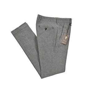 【秋冬先行セール】 ベルウィッチ BERWICH MORELLO モレロ スラックス ノータック パンツ ストレッチ 秋冬 メンズ コットン 織柄 グレー イタリア ブランド MADE IN ITALY