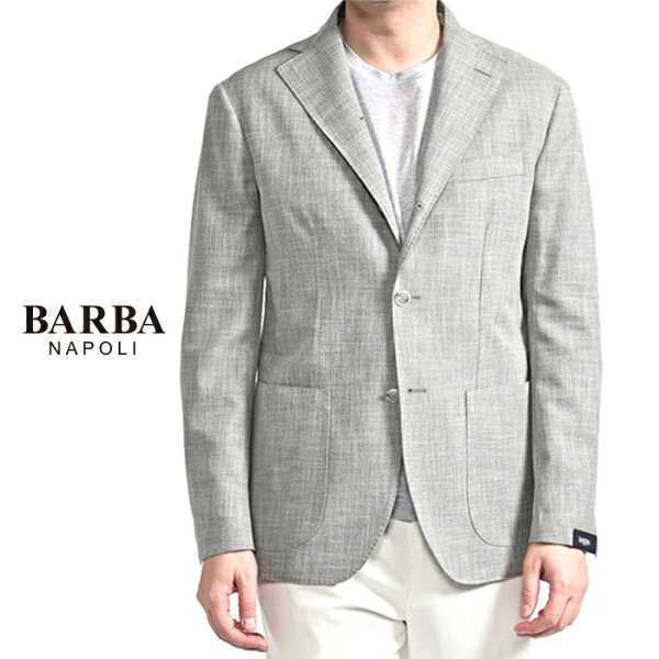 【スーパーSALE】【半額以下】  バルバ BARBA  【2026年 春夏新作】  JACKET JIMMY  テーラードジャケット 段返り3Bシングル 春夏 メンズ  コットン ヴァージンウール グレー MADE IN ITALY