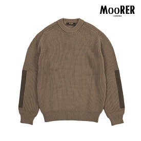 【SALE】【30％OFF】 ムーレー MOORER STUART-HN ニットセーター クルーネック ローゲージ ラグランスリーブ 長袖 秋冬 メンズ ウール 100% ブラウン イタリア ブランド MADE IN ITALY