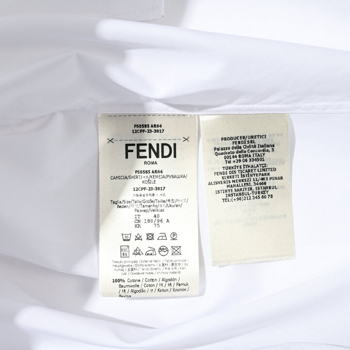 楽天市場】【P10倍】 フェンディ FENDI ホワイトコットンシャツ ドレス 