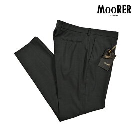 【SALE】 ムーレー MOORER BOREL-TM スラックス ノータック パンツ 春夏 秋 3シーズン メンズ ヴァージンウール ストレッチ ダークグレー イタリア ブランド MADE IN ITALY