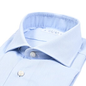 【クリアランス】【半額以下】 オリアン ORIAN 【2025-26年 秋冬新作】 Vintage Classic ヴィンテージ クラシック ドレスシャツ ホリゾンタルカラー 長袖 メンズ コットン 100% ブルー イタリア ブランド