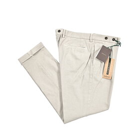 【クリアランス】【半額以下】 ベルウィッチ BERWICH BARBER-GD 2P バーバー コットンスラックス ツータック 2プリーツ パンツ 秋冬 メンズ コットンストレッチ 微起毛 グレージュ イタリア ブランド MADE IN ITALY