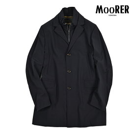 【クーポンで半額】 ムーレー MOORER GIROLAMO-KN チェスターコート 着脱可能フロントライナー付き 春夏 秋 3シーズン メンズ ライトアウター ACQUA RESISTANT 撥水透湿 2軸方向ストレッチナイロン ネイビー イタリア ブランド MADE IN ITALY