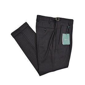 【秋冬先行セール】 ベルウィッチ BERWICH RETRO 1P レトロ スラックス ワンタック パンツ 秋冬 メンズ ヴァージンウール 100% 千鳥格子 チェック ネイビー ワインレッド イタリア ブランド MADE IN ITALY