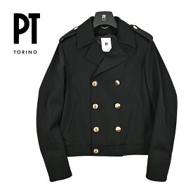 【スーパーSALE】【半額以下】 ピーティートリノ PT TORINO テーラードコート 6Bダブルブレスト 秋冬 メンズ ヴァージンウール 100% ブラック イタリア ブランド PT01 MADE IN ITALY