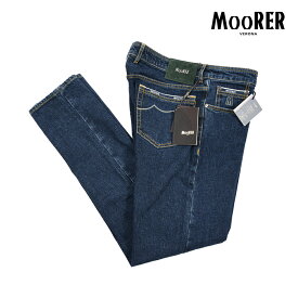 【春夏先行セール】【半額以下】 ムーレー MOORER PILON-DC104 デニムジーンズ 5ポケット パンツ メンズ Japanese Fabric コットンストレッチ ブルー イタリア ブランド MADE IN ITALY