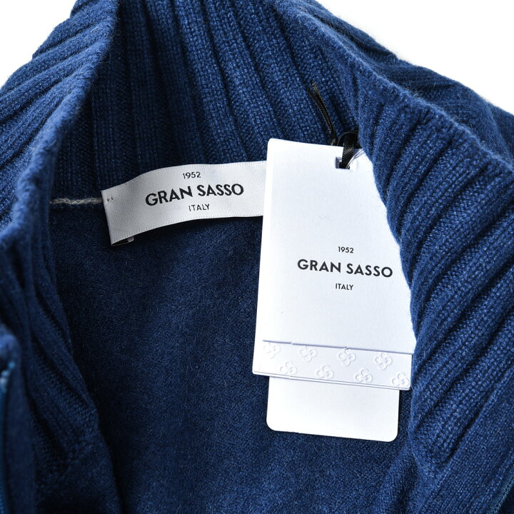 グランサッソ Gran Sasso スタンドカラー ニット ジップ カーディガン 新作 大人気