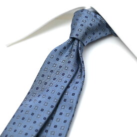【半額以下】 ドルチェ＆ガッバーナ DOLCE & GABBANA ネクタイ ナロータイ メンズ シルク 100% 小紋柄 ブルー イタリア ブランド MADE IN ITALY ギフト プレゼント ラッピング無料