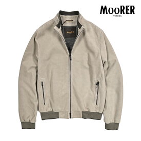 【P10倍】 ムーレー MOORER 【2026年 春夏新作】 CELLINI-URP スエード レザージャケット MA-1 ボンバージャケット パンチングレザー ブルゾン 春夏 メンズ アウター ラムレザー 100% グレージュ イタリア ブランド MADE IN ITALY