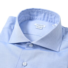 【半額以下】 オリアン ORIAN ドレスシャツ ホリゾンタルカラー 長袖 メンズ Slim Fit スリムフィット コットン100% ブルー イタリア ブランド