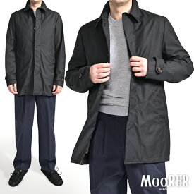 【春夏先行セール】【半額以下】 ムーレー MOORER CANOVA-PUM 2WAY ステンカラーコート 中綿入りライナー付 春夏 秋 3シーズン メンズ ライトアウター ACQUA PROOF 防水透湿 ポリエステル ダークグレー イタリア ブランド MADE IN ITALY