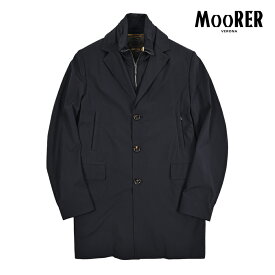 【クーポンで半額】 ムーレー MOORER GIROLAMO-KN チェスターコート 着脱可能フロントライナー付き 春夏 秋 3シーズン メンズ ライトアウター ACQUA RESISTANT 撥水透湿 2軸方向ストレッチナイロン ネイビー イタリア ブランド MADE IN ITALY