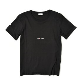 サンローラン SAINT LAURENT ロゴ Tシャツ 半袖 ラウンドネック 春夏 メンズ コットン 100％ ブラック フランス パリ ブランド MADE IN ITALY