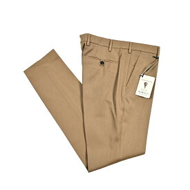 【秋冬先行セール】【半額以下】 ベルウィッチ BERWICH MORELLO モレロ スラックス ノータック パンツ 秋冬 春 3シーズン メンズ ヴァージンウール コットン キャメル ブラウン イタリア ブランド MADE IN ITALY