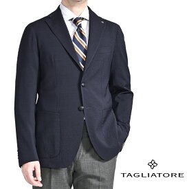 【P20倍】 タリアトーレ TAGLIATORE 【2026年 春夏新作】 MONTECARLO モンテカルロ テーラードジャケット 2Bシングル 春夏 メンズ ヴァージンウール ストレッチ シアサッカー ネイビー イタリア ブランド MADE IN ITALY
