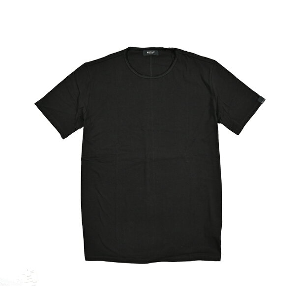 【SALE】【半額以下】【60％OFF】  リプレイ REPLAY  Tシャツ カットソー 半袖 クルーネック 春夏 メンズ  コットン 100% ブラック  イタリア ブランド