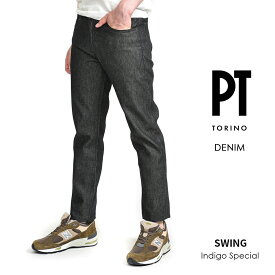 【SALE】 ピーティートリノ デニム PT TORINO DENIM SWING スウィング SUPERSLIM FIT リジッド デニム ジーンズ パンツ メンズ Indigo Special ノンウォッシュ コットン100％ ブラック PT05