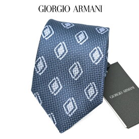 【SALE】【P20倍】 ジョルジオ アルマーニ GIORGIO ARMANI ネクタイ オールシーズン メンズ シルク 100% 小紋柄 ネイビー イタリア ブランド HAND MADE IN ITALY ビジネス ギフト プレゼント ラッピング無料