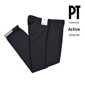【半額以下】 ピーティートリノ PT TORINO Active アクティブ EPSILON イプシロン スラックス ノータック パンツ 春夏 メンズ 高機能ウールストレッチ ネイビー イタリア ブランド PT01