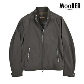 【クーポンで半額】 ムーレー MOORER VANGI-KN シングルライダースジャケット ジップアップブルゾン 春夏 秋 3シーズン メンズ ライトアウター ACQUA RESISTANT 撥水透湿 2軸方向ストレッチナイロン グレー イタリア ブランド MADE IN ITALY