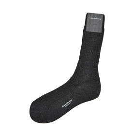 【P20倍】 エルメネジルド ゼニア Ermenegildo Zegna ウールソックス 靴下 オールシーズン メンズ エクストラファインメリノウール ポリアミド リブ編み ダークグレー イタリア ブランド MADE IN ITALY ビジネス ギフト プレゼント
