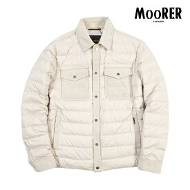 【SALE】【40％OFF】 ムーレー MOORER MONTINI-25X ダウンジャケット 異素材コンビブルゾン 秋冬 春 3シーズン メンズ ライトアウター ポリアミド ポリウレタン オフホワイト イタリア ブランド MADE IN ITALY