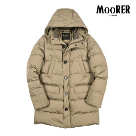 【SALE】 ムーレー MOORER SP-BARBIERI-KM ダウンコート フーディー 秋冬 メンズ アウター ポリエステル 100％ ベージュ イタリア ブランド MADE IN ITALY