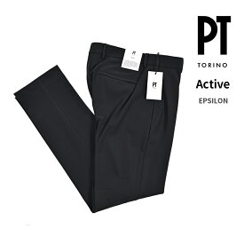 【SALE】【P20倍】 ピーティートリノ PT TORINO 【2025-26年 秋冬新作】 Active アクティブ EPSILON イプシロン スラックス 360°スーパーストレッチパンツ ノータック 秋冬 春 3シーズン メンズ KINETIC FABRIC 高機能ナイロン ブラック