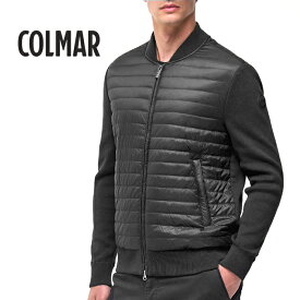 【P10倍】 コルマー COLMAR 【2026年 春夏新作】 MA-1 ジップアップブルゾン 異素材コンビ 中綿入り ハイブリッドジャケット 春夏 メンズ ライトアウター ナイロン コットンニット ブラック イタリア ブランド COLMAR ORIGINALS