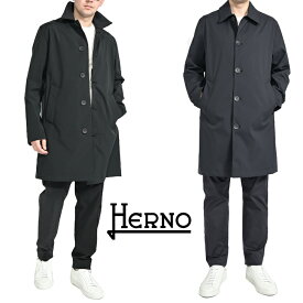 【SALE】 ヘルノ HERNO DRIZZLE レインコート ステンカラーコート 春夏 秋 3シーズン メンズ ライトアウター RELAXED FIT 2LAYER 形状記憶 マットポリエステル ネイビー ブラック 2色展開 イタリア ブランド