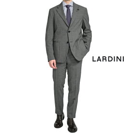 【P10倍】 ラルディーニ LARDINI 【2024年 春夏新作】 EASY WEAR イージーウェア テーラードスーツ 2Bシングル 春夏 メンズ 高機能ウールストレッチ マイクロチェック グレー 通気性 軽量 トラベル イタリア ブランド MADE IN ITALY