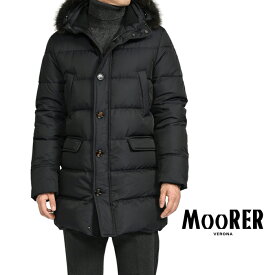 【SALE】 ムーレー MOORER 23-24AW さらにお値下げ！ BARBIERI-WK バルビエリ ACQUA RESISTANT ダウンジャケット ファー付きフーディーコート 秋冬 メンズ アウター 撥水透湿性 高機能ポリエステル ダークネイビー MADE IN ITALY