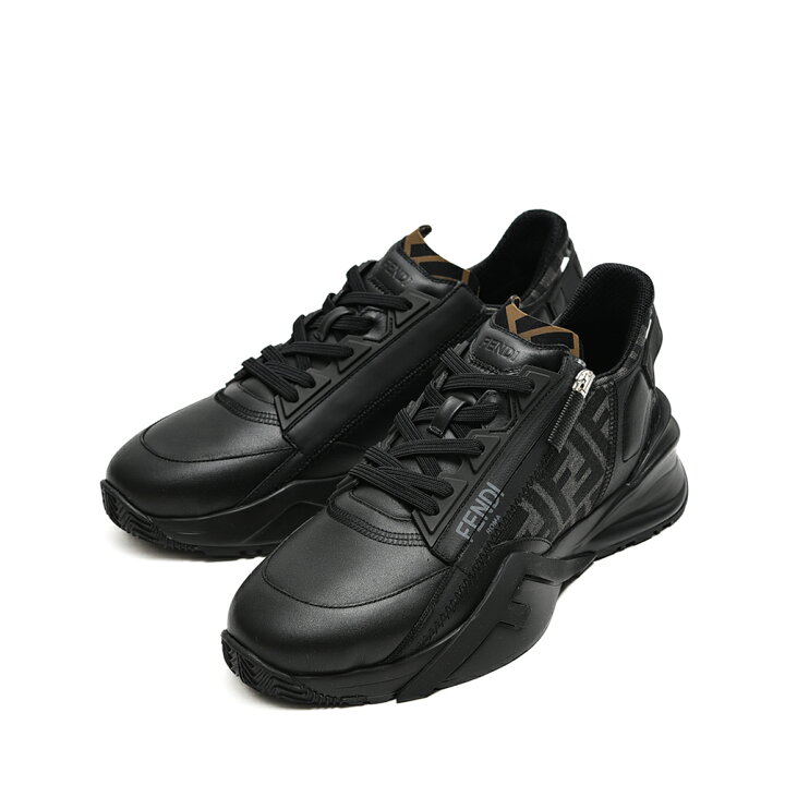 楽天市場】フェンディ FENDI FLOW フロー ブラックレザー ロートップ  