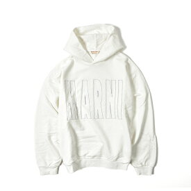 マルニ MARNI スウェットシャツ フーディー トレーナー プルオーバー パーカー 長袖 春夏 メンズ オーバーサイズ ドロップドスリーブ コットンストレッチ ホワイト イタリア ブランド MADE IN ITALY