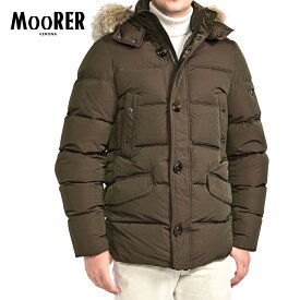 【SALE】 ムーレー MOORER ALPES-4DM ACQUA PROOF 防水透湿 ダウンジャケット ファーフーディー 秋冬 メンズ アウター ポリアミド 100% カーキグリーン イタリア ブランド MADE IN ITALY