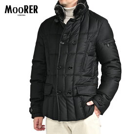 【SALE】 ムーレー MOORER SIRO-L ダウンコート ダブルブレスト 秋冬 メンズ アウター ヴァージンウール カシミヤ ブラック イタリア ブランド MADE IN ITALY