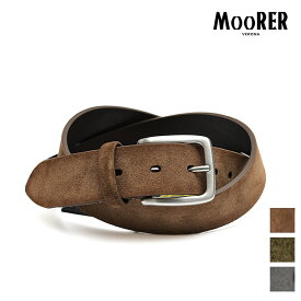 【スーパーSALE】 ムーレー MOORER CALDARA-C2 スエード レザーベルト アンティーク仕上げ スクエア バックル メンズ 3色展開 イタリア ブランド MADE IN ITALY ブランド専用保存袋 ギフト
