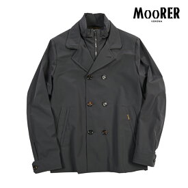 【SALE】【半額以下】 ムーレー MOORER VOLMER-KN ピーコート ジャケット ブルゾン 秋冬 メンズ ライトアウター ACQUA RESISTANT 撥水透湿 2軸方向ストレッチナイロン グレー イタリア ブランド MADE IN ITALY