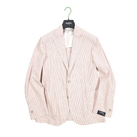 【SALE】 バルバ BARBA 【2026年 春夏新作】 EASY J MONO テーラードジャケット 2Bシングル 春夏 メンズ リネン ストレッチ ストライプ ピンク MADE IN ITALY