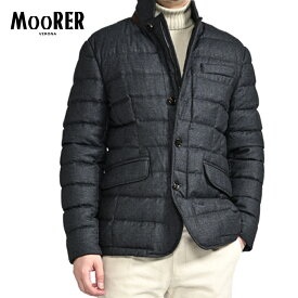 【クリアランス】 ムーレー MOORER ZAYN-NO ダウンジャケット テーラード ショートブルゾン 秋冬 メンズ アウター ヴァージンウール 100％ ネイビー イタリア ブランド MADE IN ITALY