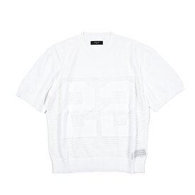 【新春初売り】【40％OFF】 アミリ AMIRI ニットTシャツ クルーネック ハイゲージ 半袖 春夏 メンズ コットン 100% ホワイト イタリア ブランド MADE IN ITALY
