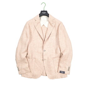 【SALE】【半額以下】 バルバ BARBA 【2026年 春夏新作】 JACKET JIM2 テーラードジャケット 2Bシングル 春夏 メンズ リネン 100% チェック ベージュ MADE IN ITALY