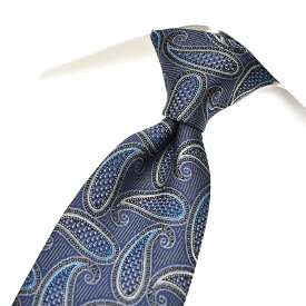 【スーパーSALE】 エトロ ETRO ネクタイ オールシーズン メンズ シルク 100% ペイズリー 総柄 ブルー イタリア ブランド MADE IN ITALY ビジネス ギフト プレゼント ラッピング無料