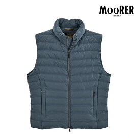 【スーパーSALE】【半額以下】 ムーレー MOORER CALAF-OS カラフ ダウンベスト ウルトラライト スタンドカラーブルゾン 春 秋 3シーズン メンズ ライトアウター 超軽量マットナイロン ダークブルー MADE IN ITALY