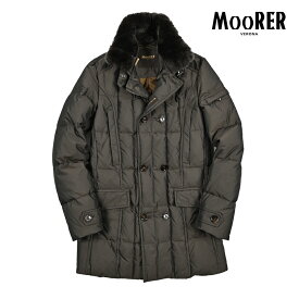 【SALE】 ムーレー MOORER MORRIS-KM ダウンコート ダブルブレスト 取り外し可能ファー 秋冬 メンズ アウター ポリエステル 100％ ダークブラウン イタリア ブランド MADE IN ITALY